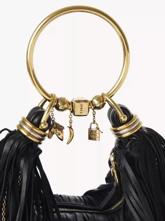 Small Bracelet Hobo bag in fringed leather Small Bracelet Hobo bag in fringed leather