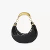Small Bracelet hobo Bag in grained leather Small Bracelet hobo Bag in grained leather