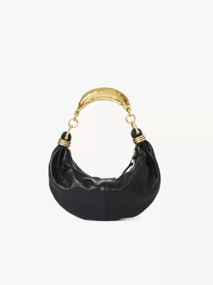 Small Bracelet hobo Bag in grained leather Small Bracelet hobo Bag in grained leather