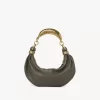 Small Bracelet hobo Bag in grained leather Small Bracelet hobo Bag in grained leather