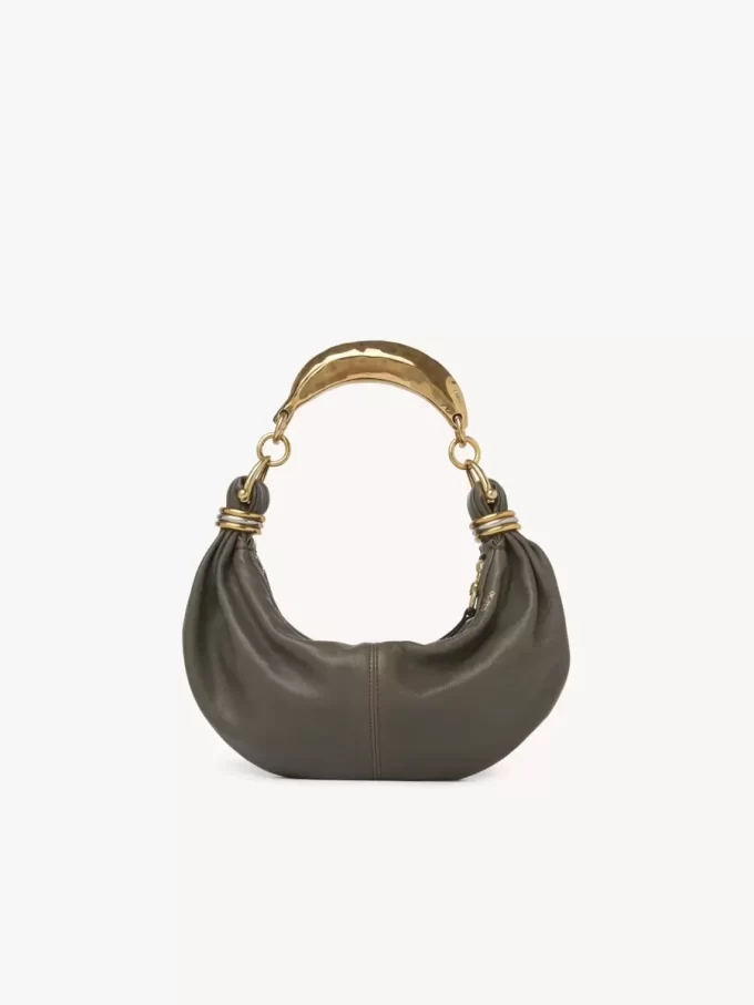 Small Bracelet hobo Bag in grained leather Small Bracelet hobo Bag in grained leather