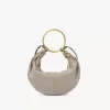 Small Bracelet hobo bag in grained leather Small Bracelet hobo bag in grained leather