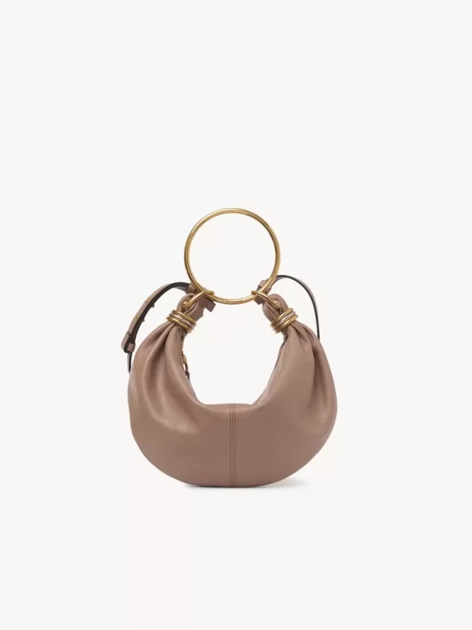 Small Bracelet Hobo bag in grained leather Small Bracelet Hobo bag in grained leather