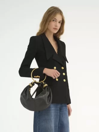 Small Bracelet Hobo bag in grained leather Small Bracelet Hobo bag in grained leather