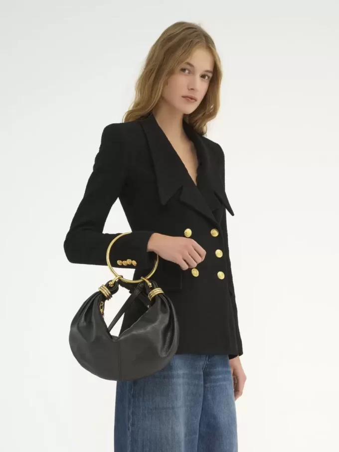 Small Bracelet Hobo bag in grained leather Small Bracelet Hobo bag in grained leather