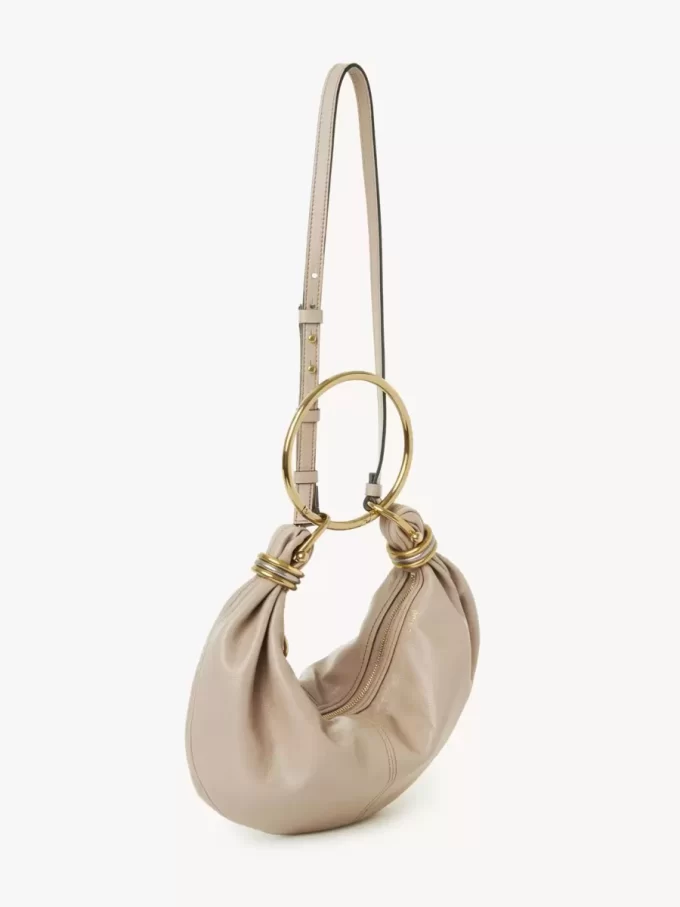 Small Bracelet Hobo bag in grained leather Small Bracelet Hobo bag in grained leather