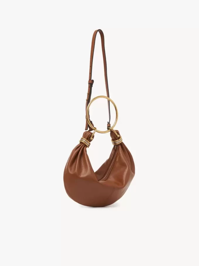 Small Bracelet Hobo bag in grained leather Small Bracelet Hobo bag in grained leather