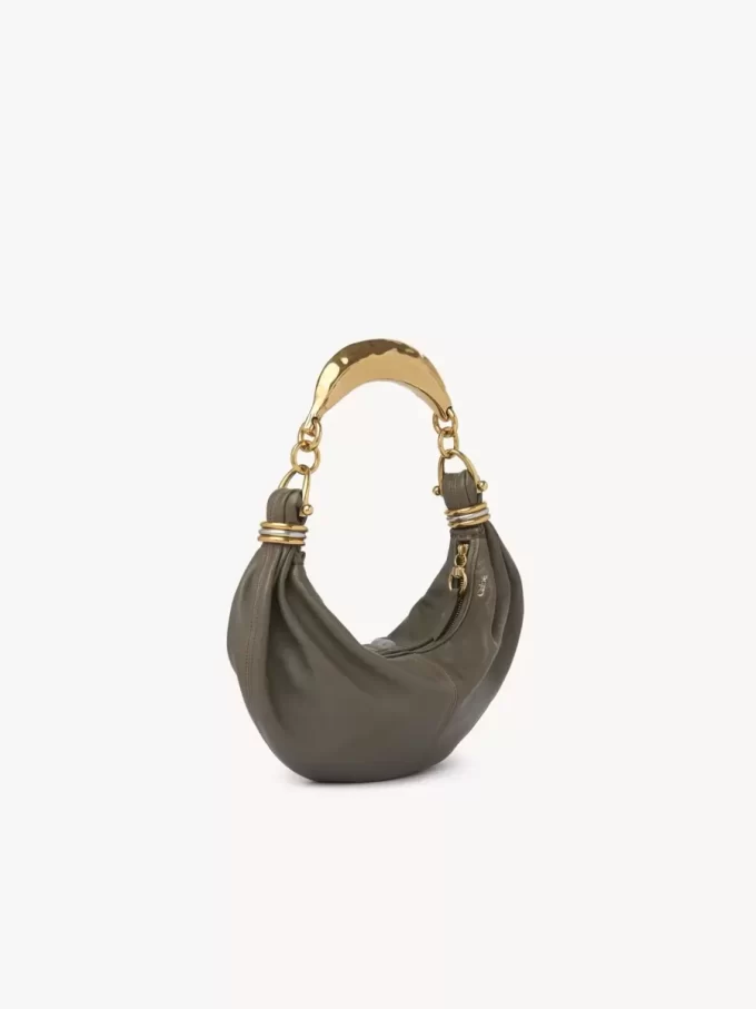Small Bracelet hobo Bag in grained leather Small Bracelet hobo Bag in grained leather