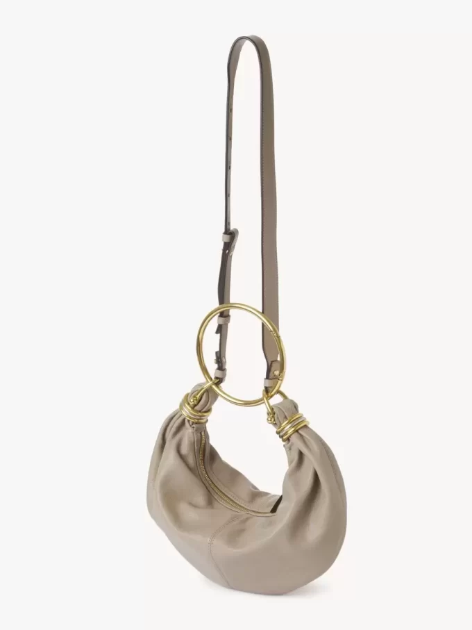 Small Bracelet hobo bag in grained leather Small Bracelet hobo bag in grained leather