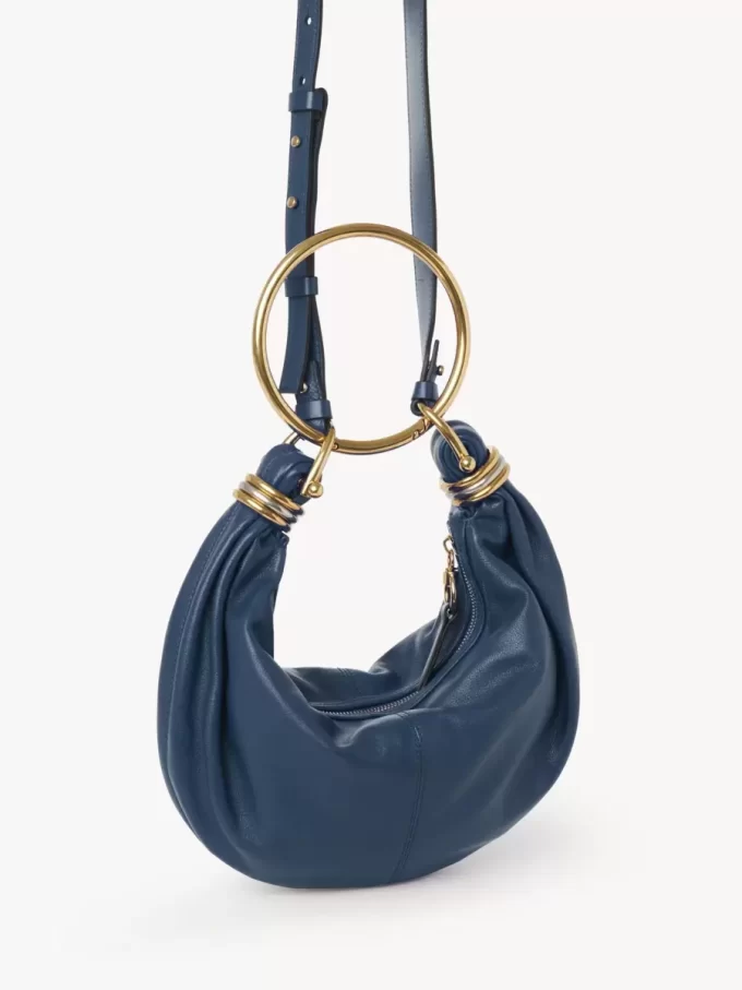 Small Bracelet Hobo bag in grained leather Small Bracelet Hobo bag in grained leather