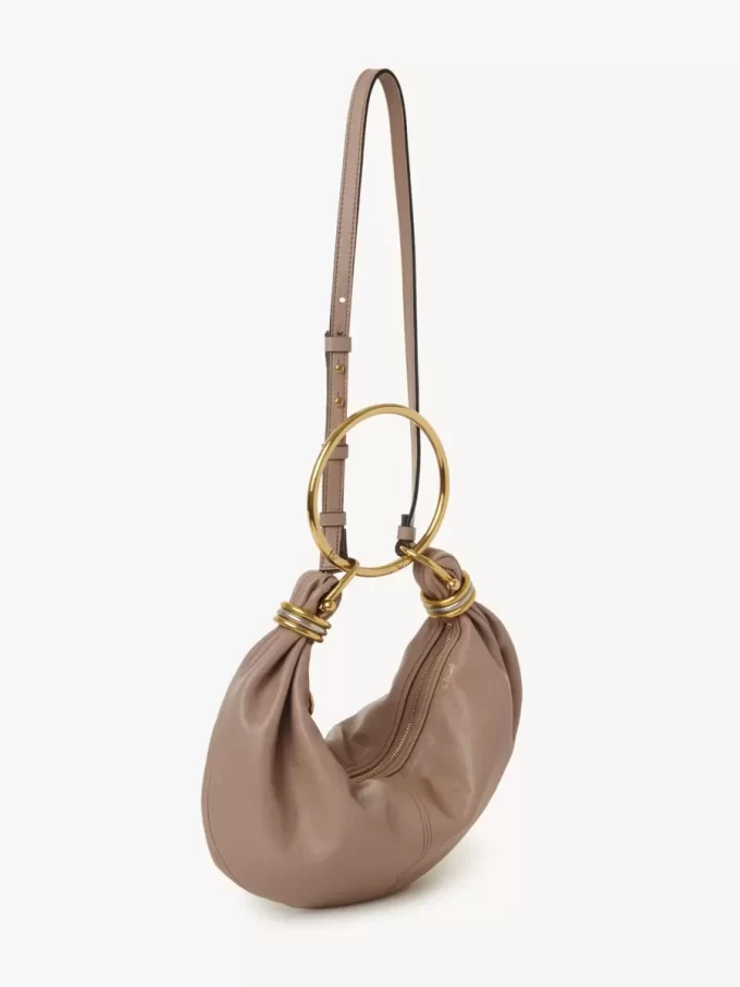 Small Bracelet Hobo bag in grained leather Small Bracelet Hobo bag in grained leather
