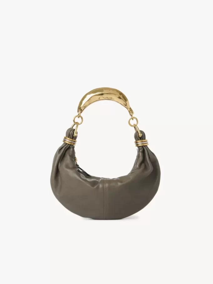Small Bracelet hobo Bag in grained leather Small Bracelet hobo Bag in grained leather