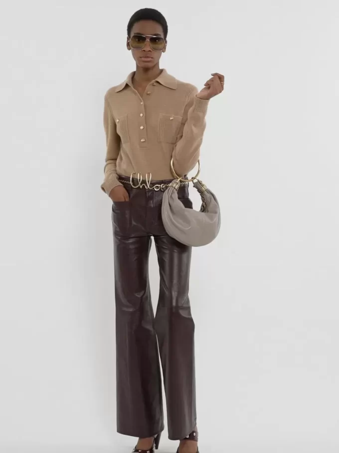 Small Bracelet hobo bag in grained leather Small Bracelet hobo bag in grained leather