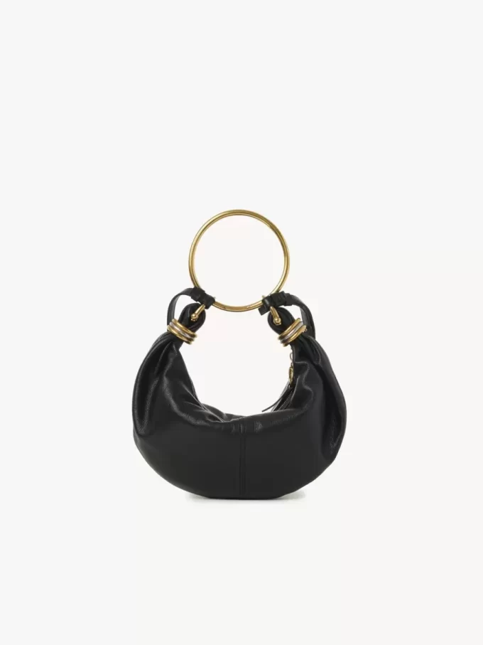 Small Bracelet Hobo bag in grained leather Small Bracelet Hobo bag in grained leather