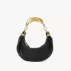 Small Bracelet hobo Bag in grained leather Small Bracelet hobo Bag in grained leather