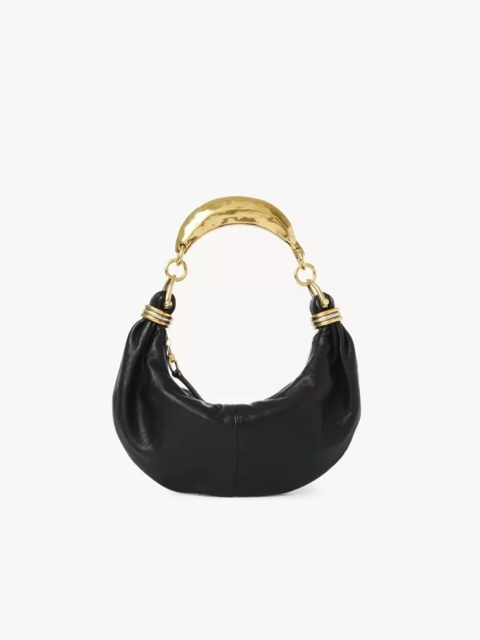 Small Bracelet hobo Bag in grained leather Small Bracelet hobo Bag in grained leather