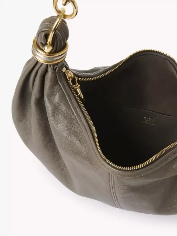 Small Bracelet hobo Bag in grained leather Small Bracelet hobo Bag in grained leather