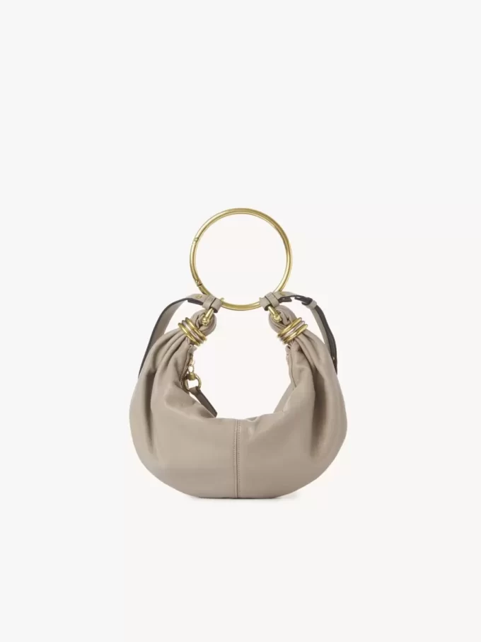 Small Bracelet hobo bag in grained leather Small Bracelet hobo bag in grained leather