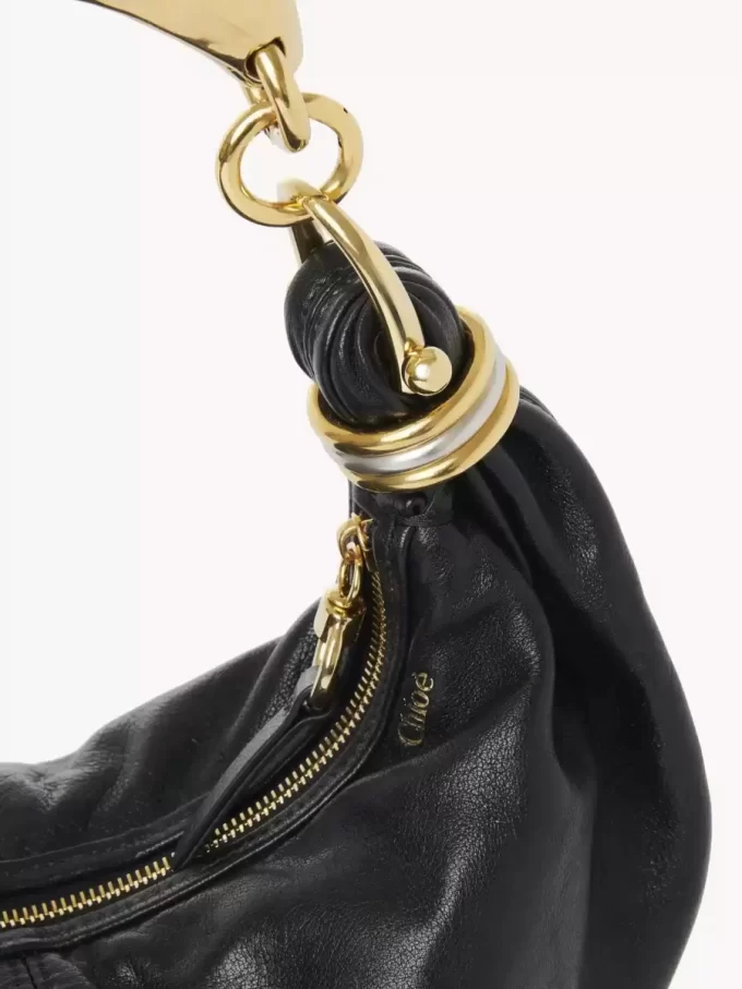 Small Bracelet hobo Bag in grained leather Small Bracelet hobo Bag in grained leather