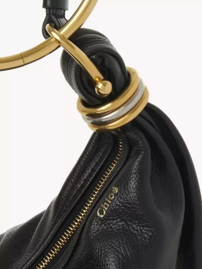 Small Bracelet Hobo bag in grained leather Small Bracelet Hobo bag in grained leather