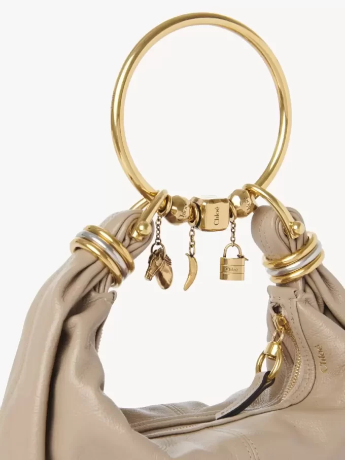 Small Bracelet Hobo bag in grained leather Small Bracelet Hobo bag in grained leather