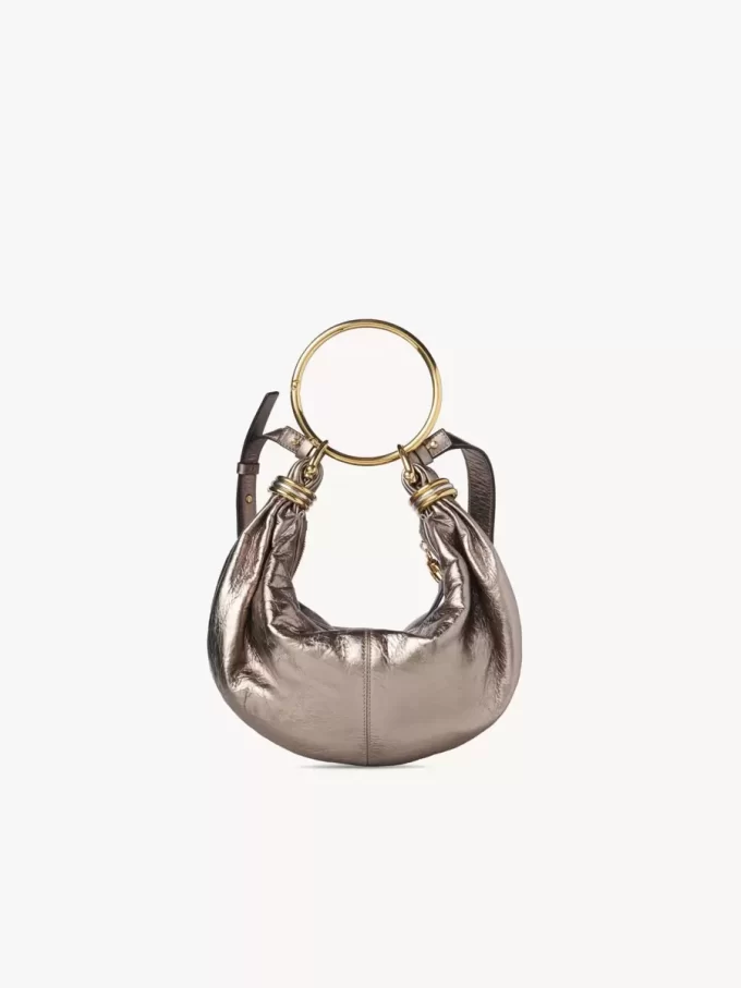 Small Bracelet Hobo bag in metallized leather Small Bracelet Hobo bag in metallized leather