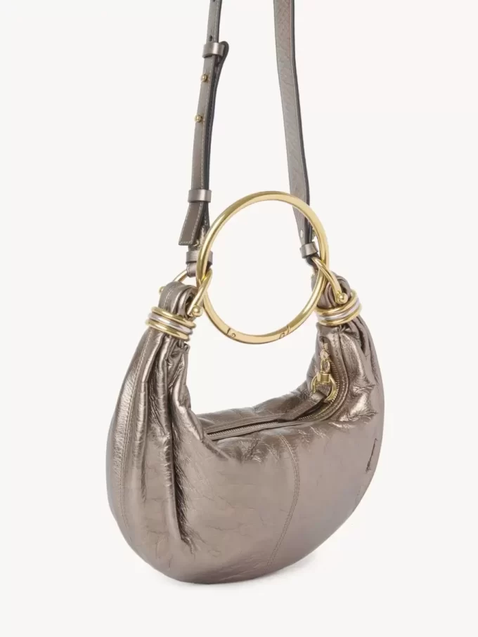 Small Bracelet Hobo bag in metallized leather Small Bracelet Hobo bag in metallized leather
