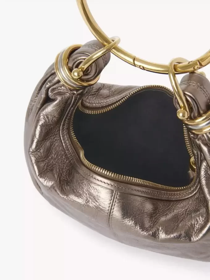 Small Bracelet Hobo bag in metallized leather Small Bracelet Hobo bag in metallized leather