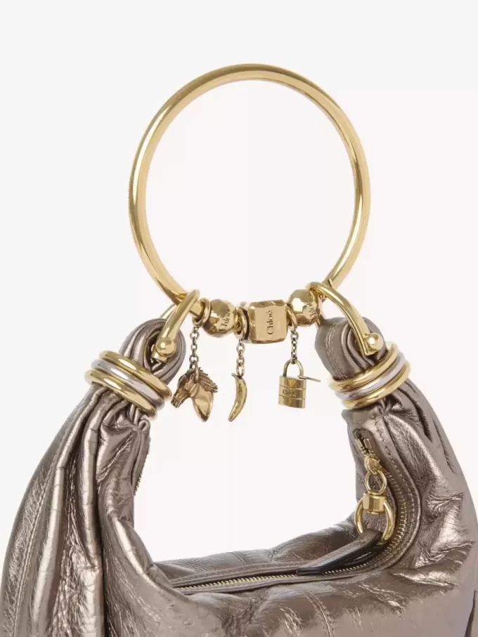 Small Bracelet Hobo bag in metallized leather Small Bracelet Hobo bag in metallized leather