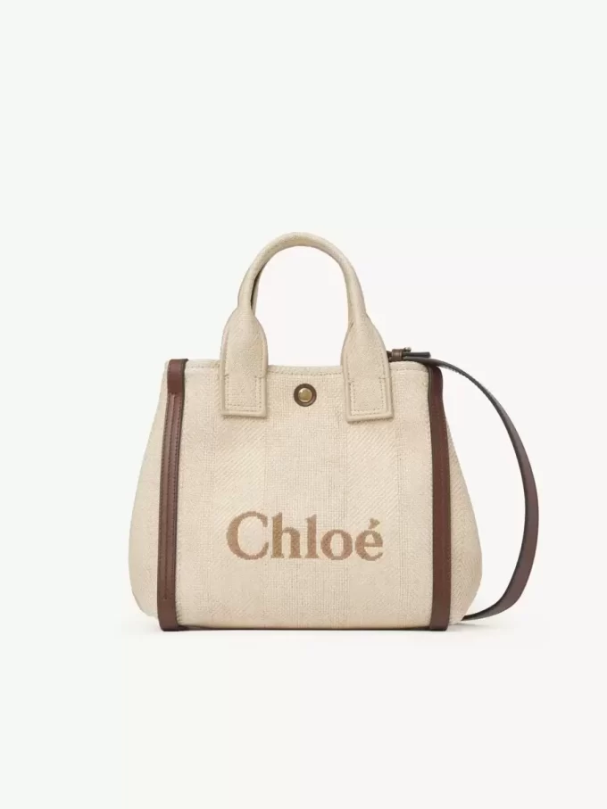 Small Chloé Carry tote bag in raffia-effect fibers Small Chloé Carry tote bag in raffia-effect fibers
