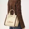 Small Chloé Carry tote bag in raffia-effect fibers Small Chloé Carry tote bag in raffia-effect fibers