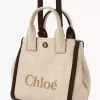 Small Chloé Carry tote bag in raffia-effect fibers Small Chloé Carry tote bag in raffia-effect fibers
