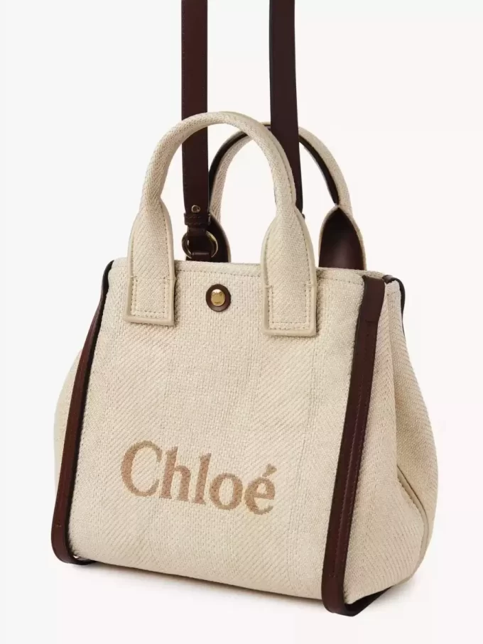 Small Chloé Carry tote bag in raffia-effect fibers Small Chloé Carry tote bag in raffia-effect fibers