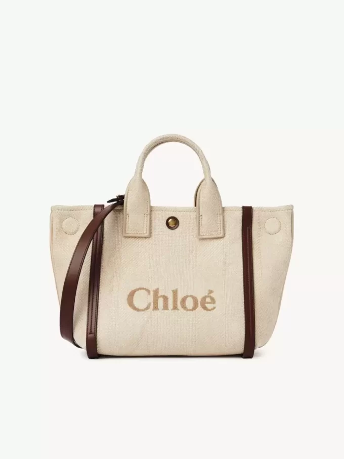 Small Chloé Carry tote bag in raffia-effect fibers Small Chloé Carry tote bag in raffia-effect fibers