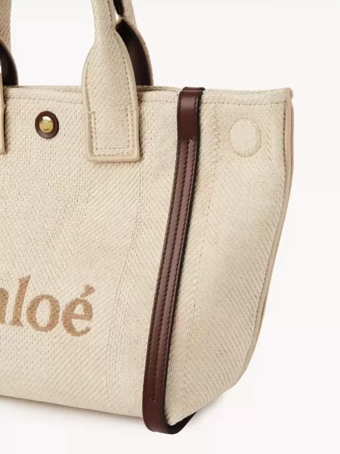 Small Chloé Carry tote bag in raffia-effect fibers Small Chloé Carry tote bag in raffia-effect fibers