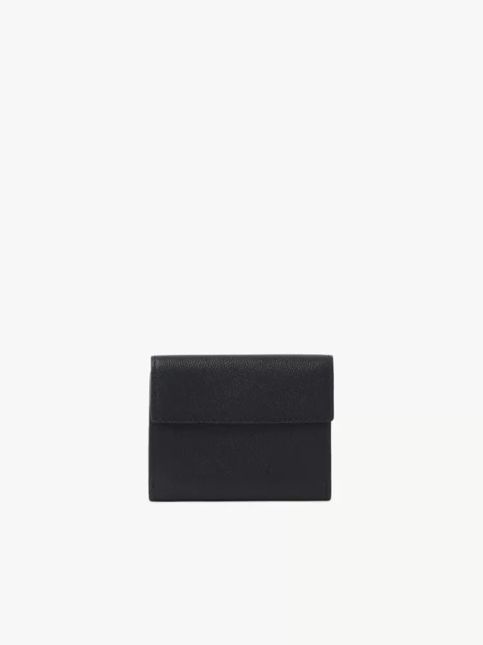 Small Chloé Charms tri-fold wallet in grained leather Small Chloé Charms tri-fold wallet in grained leather
