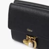 Small Chloé Charms tri-fold wallet in grained leather Small Chloé Charms tri-fold wallet in grained leather