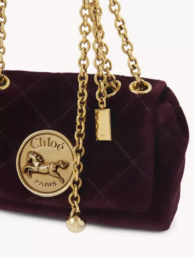 Small Chloé Heritage shoulder bag in velvet Small Chloé Heritage shoulder bag in velvet