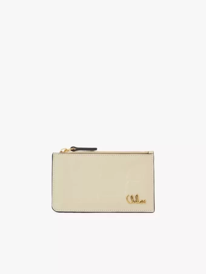 Small Chloé Iconic purse with card slots in croco-effect leather