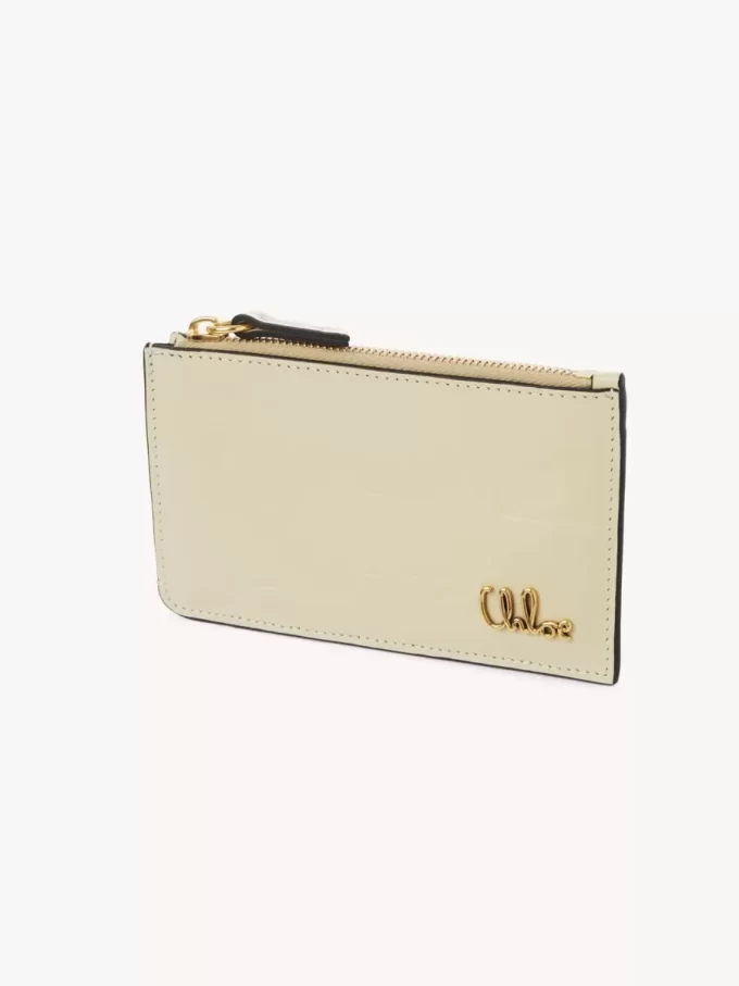 Small Chloé Iconic purse with card slots in croco-effect leather