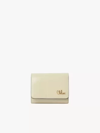 Small Chloé Iconic tri-fold in croco-effect leather