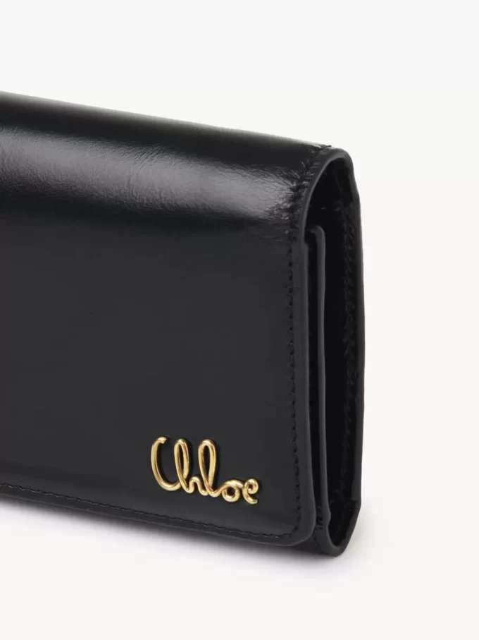Small Chloé Iconic tri-fold with coin pocket in shiny leather