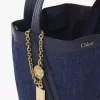 Small Chloé Spin tote bag in denim Small Chloé Spin tote bag in denim