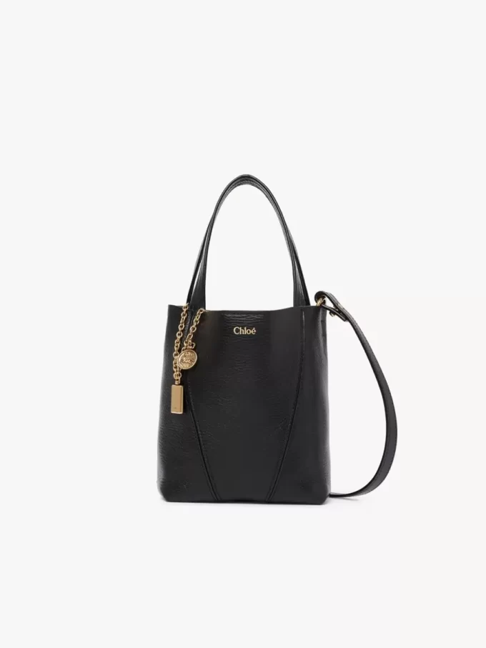Small Chloé Spin tote bag in grained leather Small Chloé Spin tote bag in grained leather