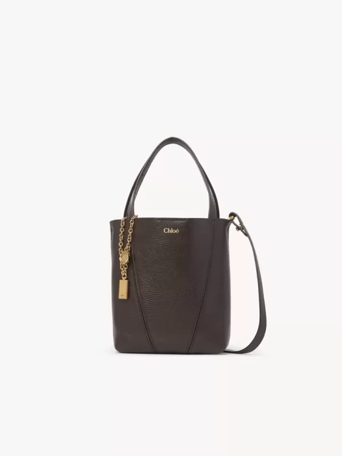 Small Chloé Spin tote bag in grained leather Small Chloé Spin tote bag in grained leather