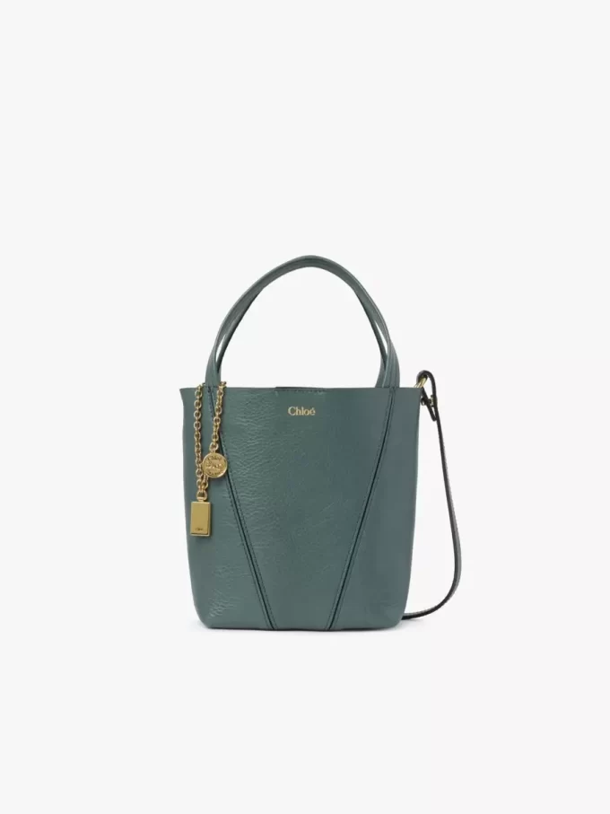 Small Chloé Spin tote bag in grained leather Small Chloé Spin tote bag in grained leather