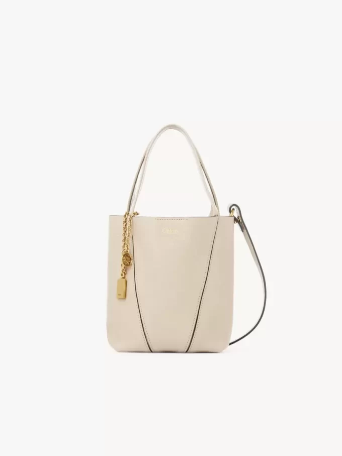 Small Chloé Spin tote bag in grained leather Small Chloé Spin tote bag in grained leather