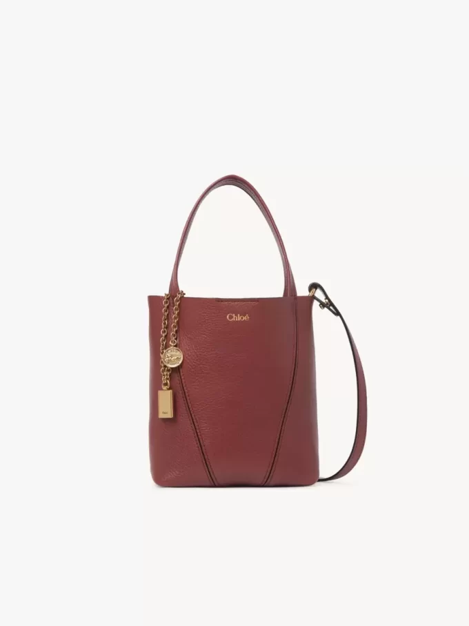 Small Chloé Spin tote bag in grained leather Small Chloé Spin tote bag in grained leather