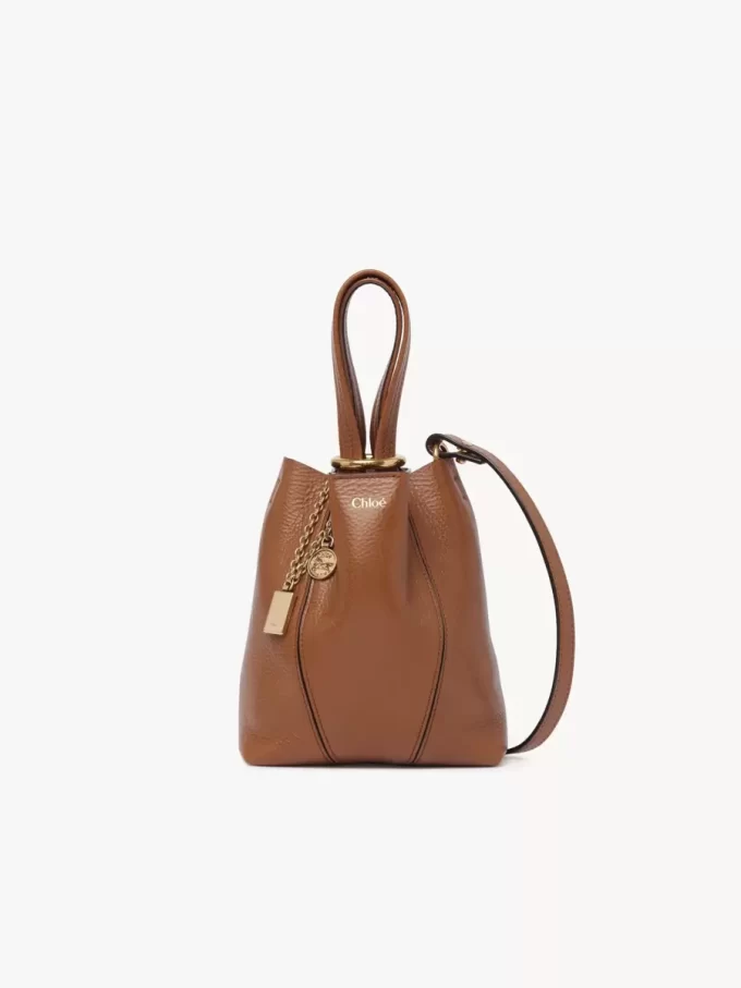 Small Chloé Spin tote bag in grained leather Small Chloé Spin tote bag in grained leather