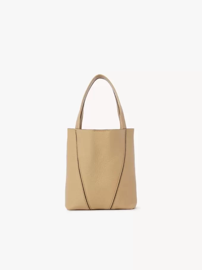 Small Chloé Spin tote bag in grained leather Small Chloé Spin tote bag in grained leather